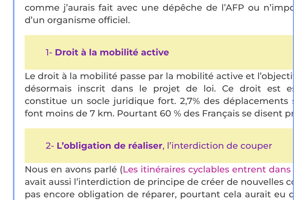 La future loi des mobilités en résumé pour les cyclistes